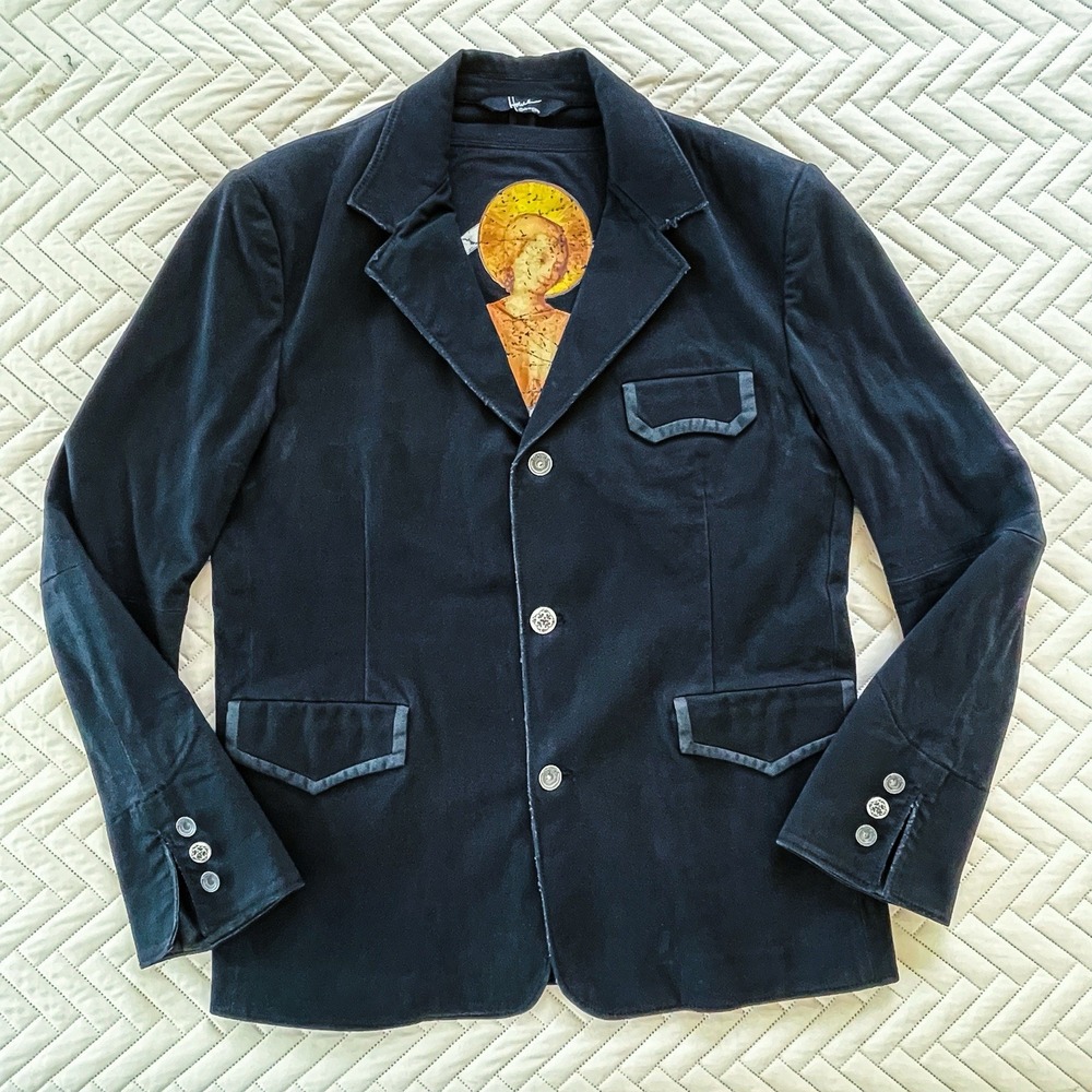 Y2K Howe Designer Blazer Jacket 44 Angel Graphic Gothic Rock Punk Avant Garde